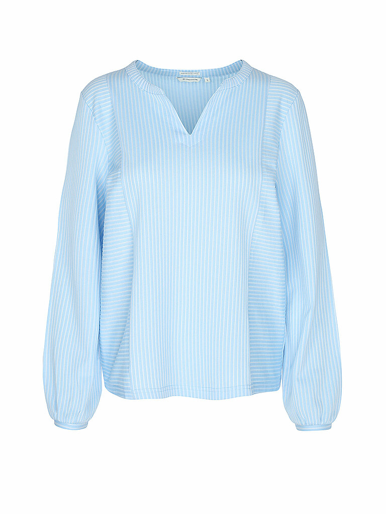 Tom Tailor T-shirt à Manches Longues Henley Offwhite Navy Small Stripe 2XL Femme 3